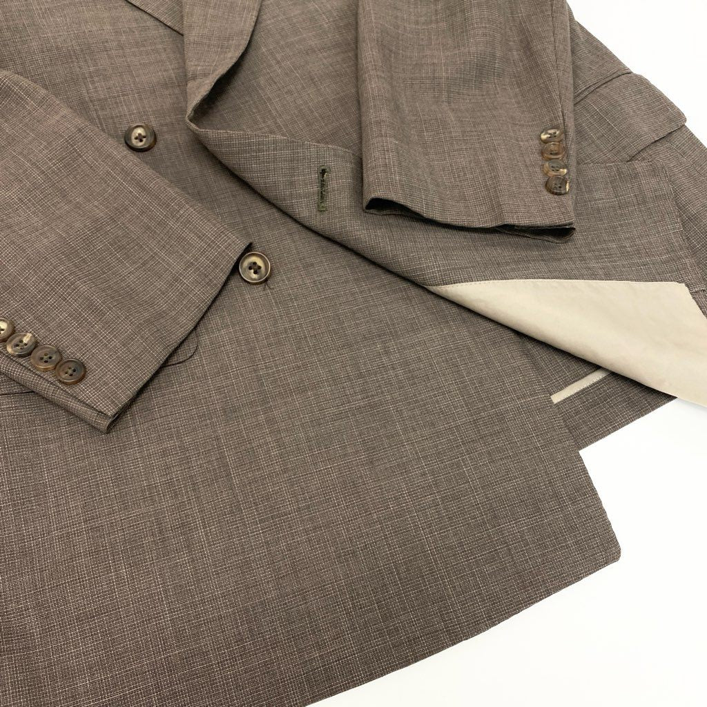 16a27 Burberrys バーバリーズ スーツセットアップ ダブルブレスト テーラードジャケット スラックスパンツ 94-84-165 AB4 ブラウン ウール100％ メンズ 男性用o07t