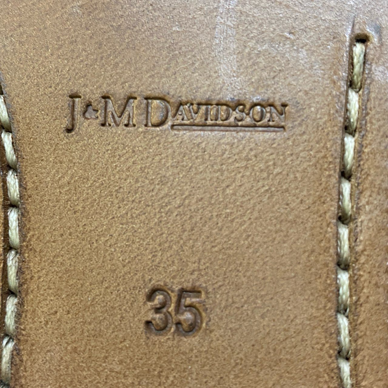 1b26 J&M DAVIDSON ジェイ&エムデヴィッドソン スタッズベルト ローファー レザーシューズ レディース 女性靴 20649N サイズ35 TAN ブラウン系 牛革u02t