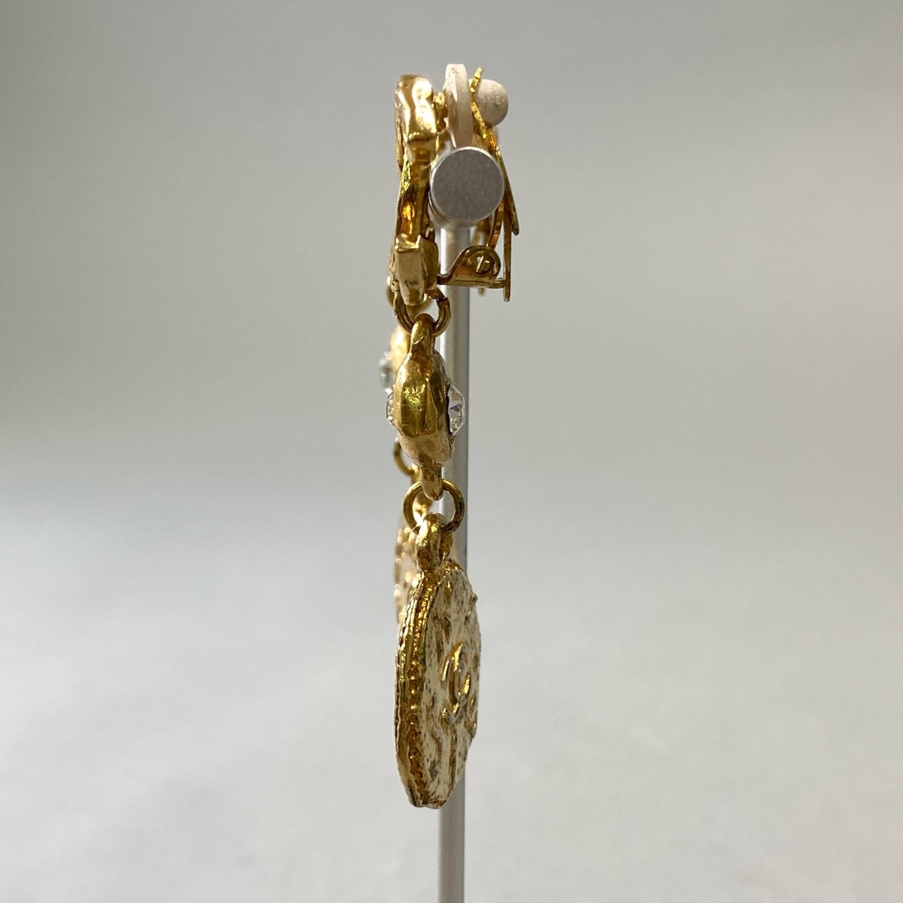 j15 CHANEL シャネル Vintage CC Gold Earring ヴィンテージ イヤリング ゴールド ココマーク Accessory 箱付きt18r