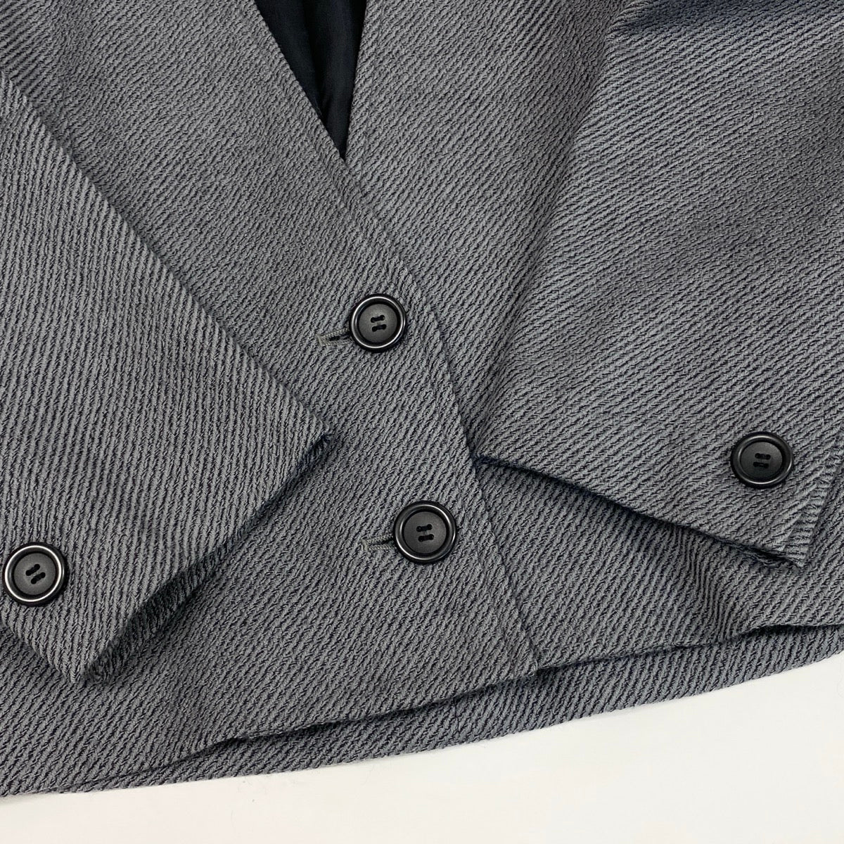 13e3 Christian Dior クリスチャンディオール ノーカラージャケット ウールジャケット サイズL グレー レディース 女性服u02t