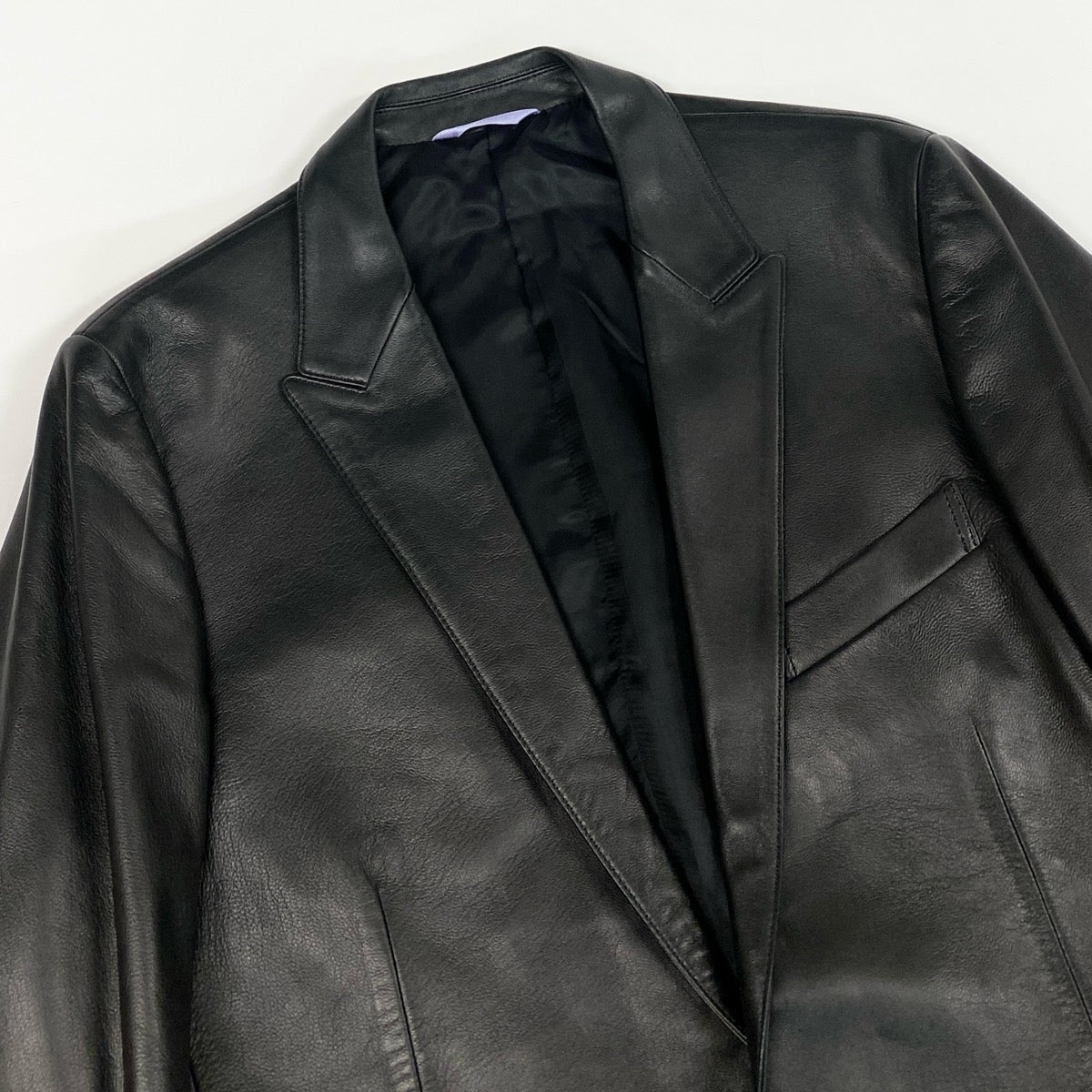 12i14 《美品》 Paul Smith ポールスミス ラムレザー テーラードジャケット サイズXL ブラック 羊革 紳士服 Leather Jackett18r