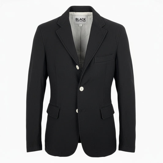 11b9 BLACK COMME des GARCONS ブラックコムデギャルソン 2014年 ポリ縮絨 テーラージャケット アウター M ブラック ポリエステル メンズk02i