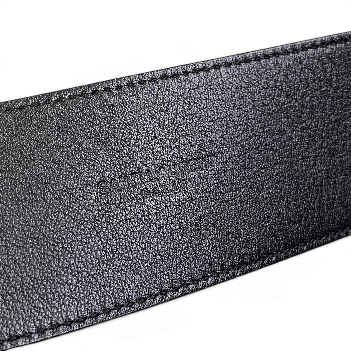 j15 SAINT LAURENT スウェードベルト クローバー ラインストーン イタリア製 ブラック レザー レディース 女性用k02i