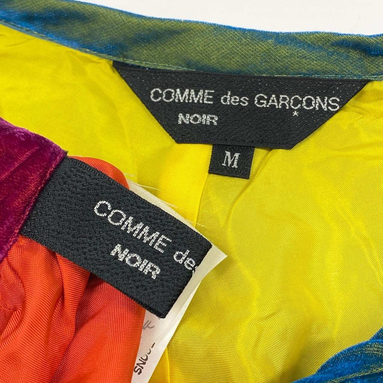 Ae11 COMME des GARCONS NOIR スカートセットアップ 変形トップス バルーンスカート ベロア パッチワーク Mサイズ マルチカラー レディース 女性用k02i