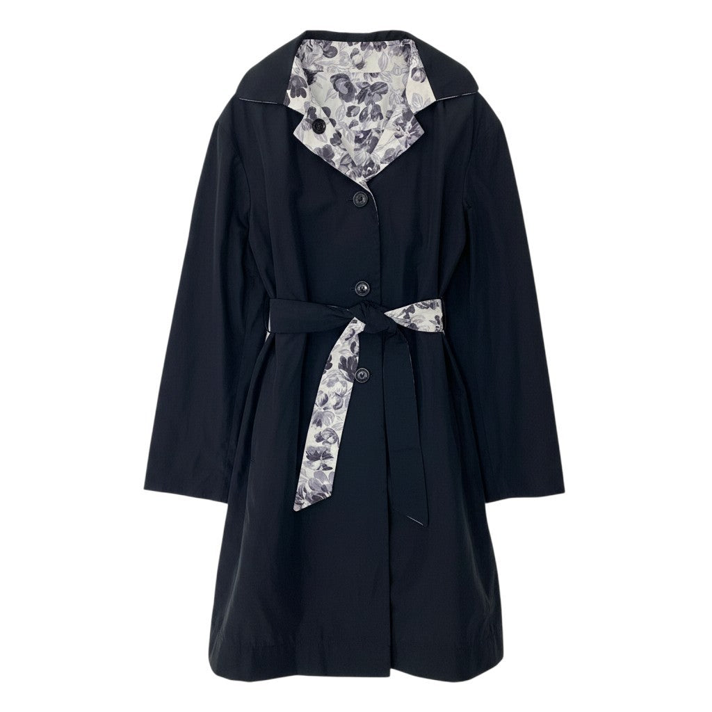 72h18 WEEKEND Max Mara ウィークエンド マックスマーラ リバーシブル ステンカラーコート 花柄プリント 薄手 イタリア製 40 マルチカラー レディースu02t