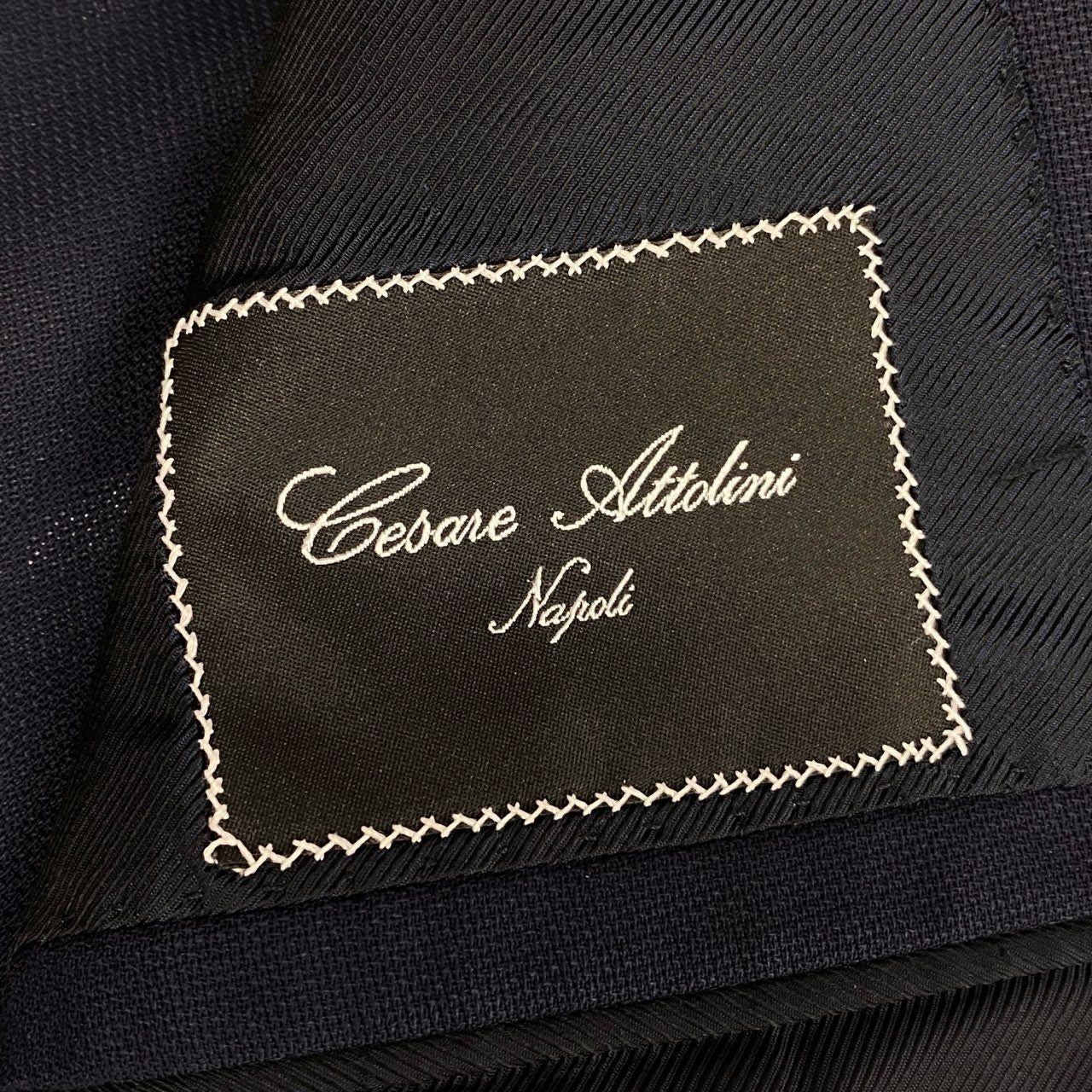 9j6 Cesare Attolini Napoli チェザレ チェザーレ アットリーニ ナポリ シェルボタン ダブル テーラードジャケット ブレザー ピークドラペル 48 ネイビー メンズo07t
