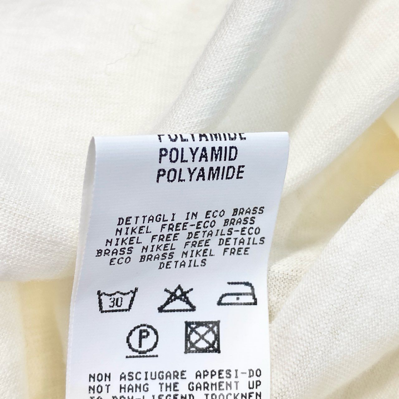 75b26 FABIANA FILIPPI ファビアナフィリッピ 七分袖カットソー リネン混カットソー トップス Mサイズ ホワイト レディース 女性用u02t