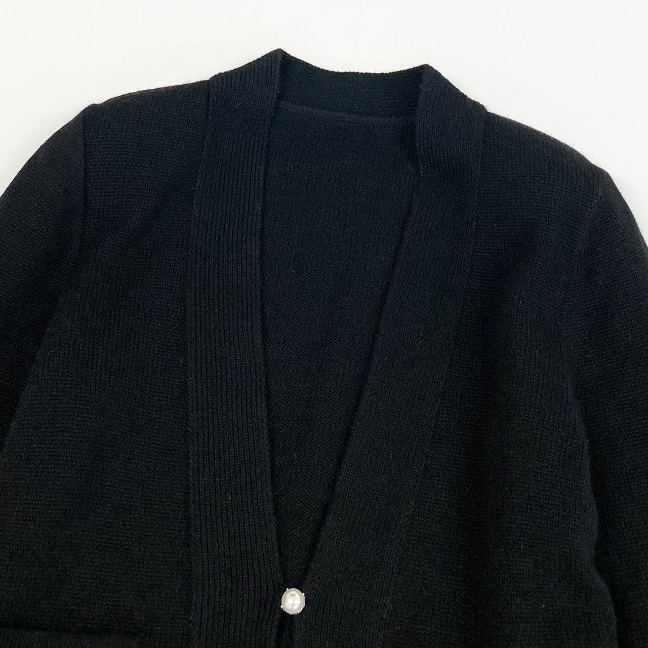 68L11 FOXEY フォクシー Pointelle Flare Cardigan ポインテルフレアカーディガン ニット トップス パールボタン 36534 38 ブラック カシミヤ100 レディースu02t