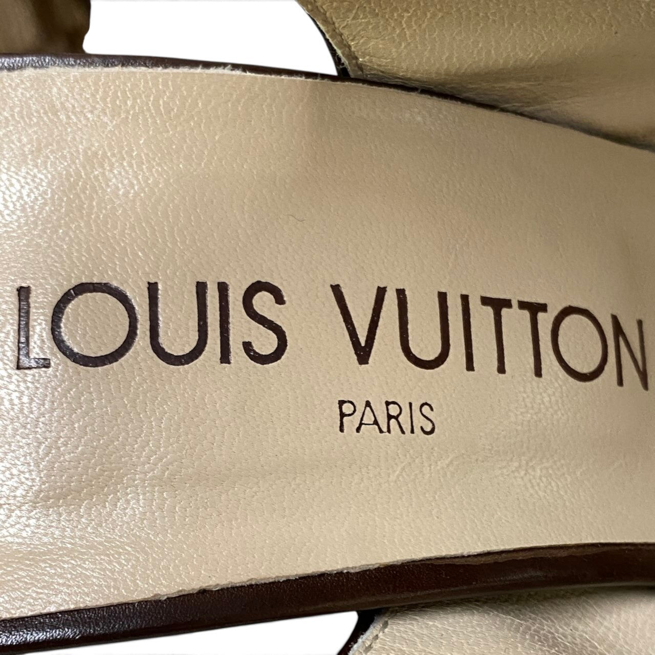 h29《美品》 LOUIS VUITTON ルイヴィトン 2005年 ポニーヘア スリングバック パンプス シューズ 37.5 ブラウン系 レザーu02t