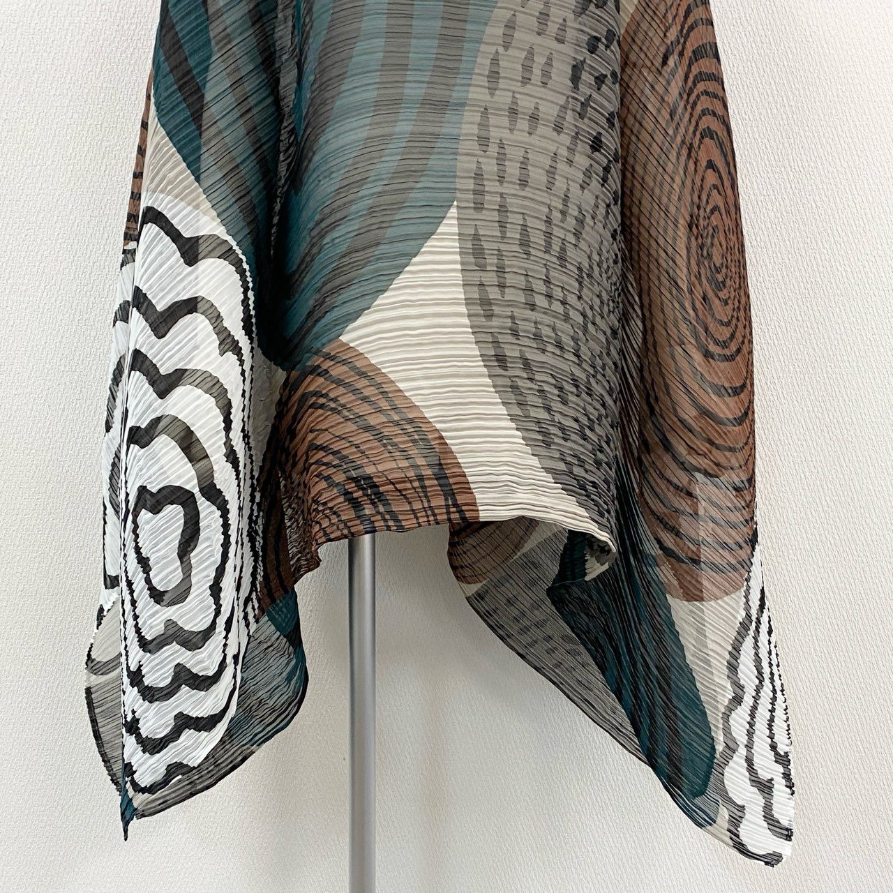 36a7 【美品】 PLEATS PLEASE プリーツプリーズ イッセイミヤケ ポンチョ 変形デザイン スカーフ プリーツ PP74-AD231 マルチカラー レディース 女性用k02i