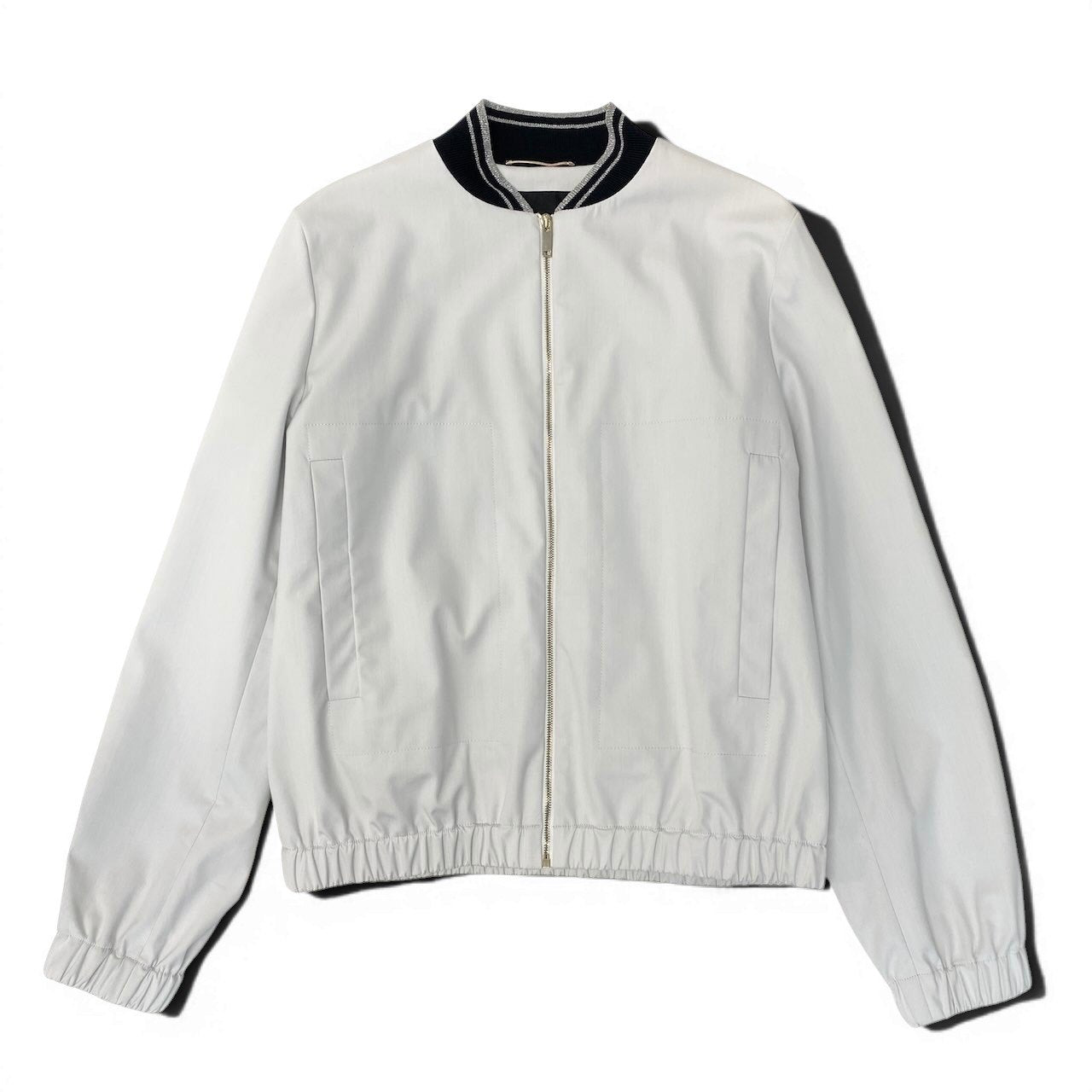 20d30 Les Copains レコパン ブルゾン コットンブレンド 裏地メッシュ ストレッチ サイズ40 ホワイト レディース 女性用u02t
