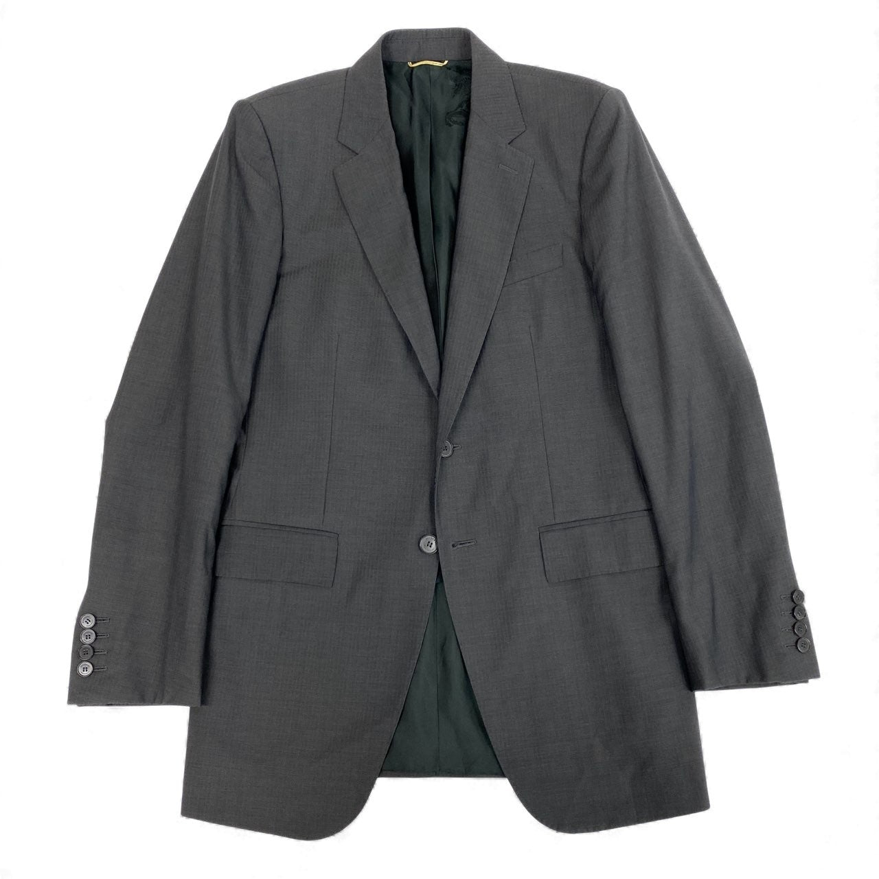 68L11 BURBERRY バーバリー イタリア製 コレクションライン テーラードジャケット ブレザー 46 チャコールグレー バージンウール メンズ 紳士服u02t