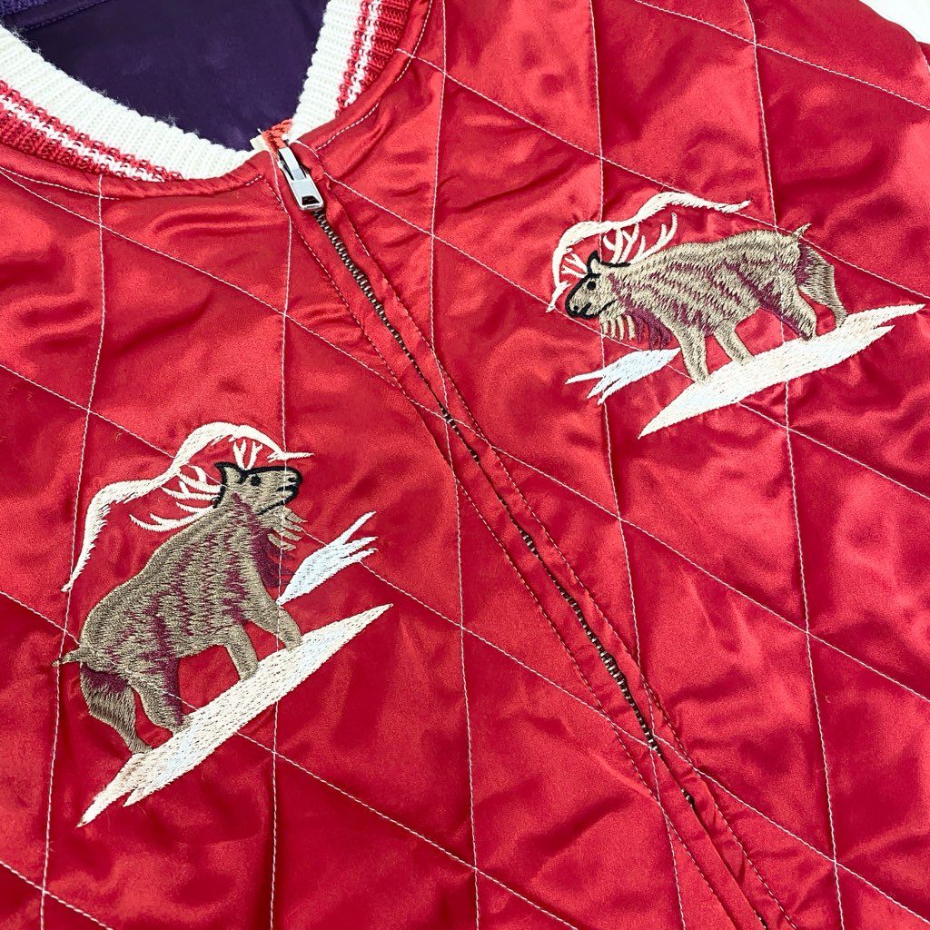 22l28 SAPEur サプール スーベニアジャケット スカジャン リバーシブル 名古屋限定 XLサイズ パープル イエロー マルチカラー メンズo07t