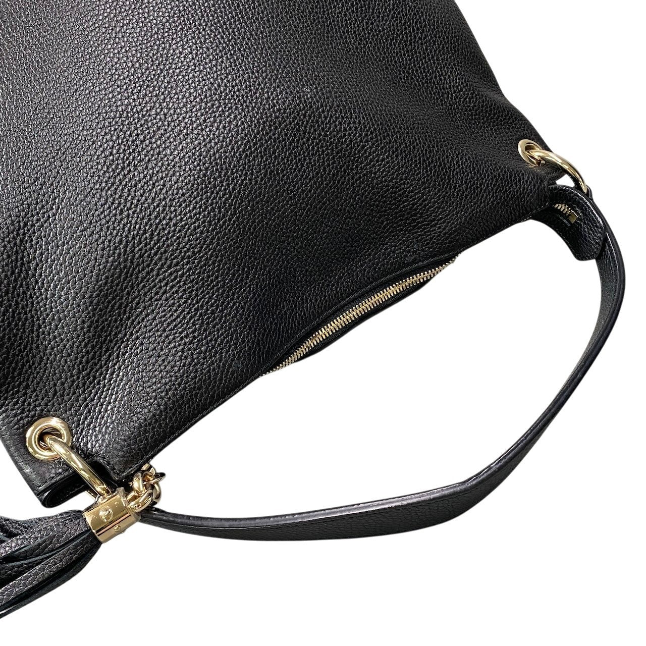 GUCCI グッチ ソーホー GG インターロッキング 2way ショルダーバッグ 536194 ブラック ゴールド レザーta1