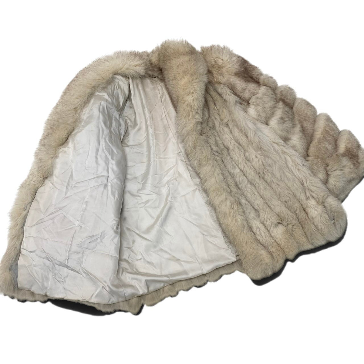 20i21 SAGA FOX サガフォックス 金サガ ブルーフォックス ファーコート サイズ13 ホワイト 最高級本毛皮 Fox Fur Coat リアルファーt18r