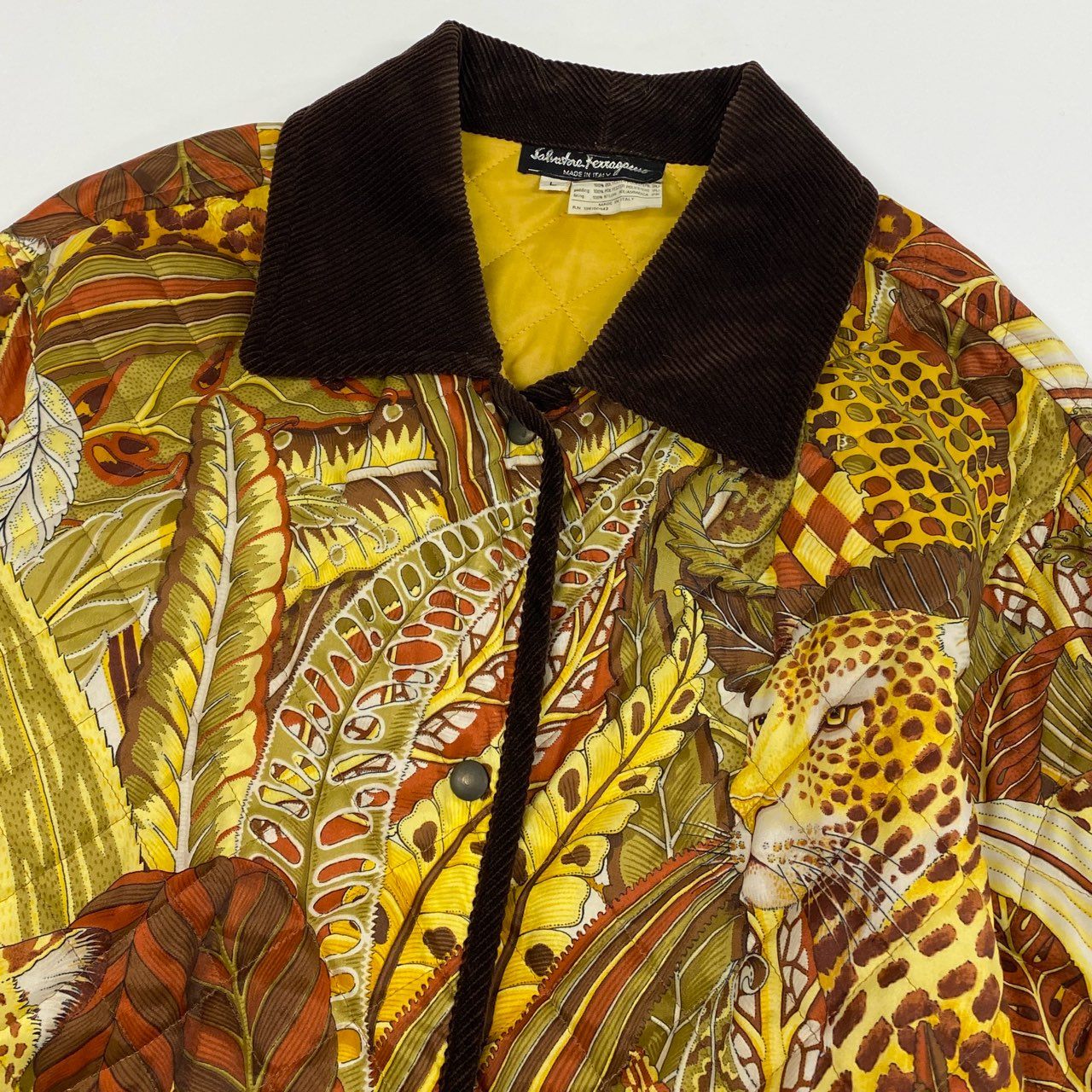 1L27 Vintage Salvatore Ferragamo ヴィンテージ サルヴァトーレ フェラガモ Allover Pattern Quilted  キルティング Jacket Size L レディース 女性用k02i