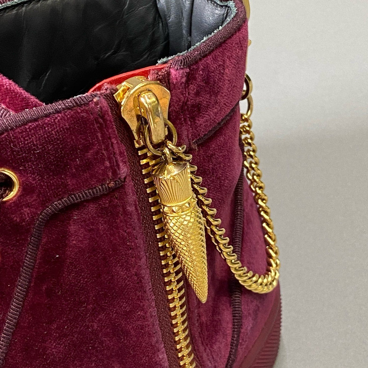 3i30 《美品》 Christian Louboutin クリスチャンルブタン LOUIS THE LIPS FLAT ルイス ハイカットスニーカー  42サイズ ボルドー ベロア メンズ シューズt18r