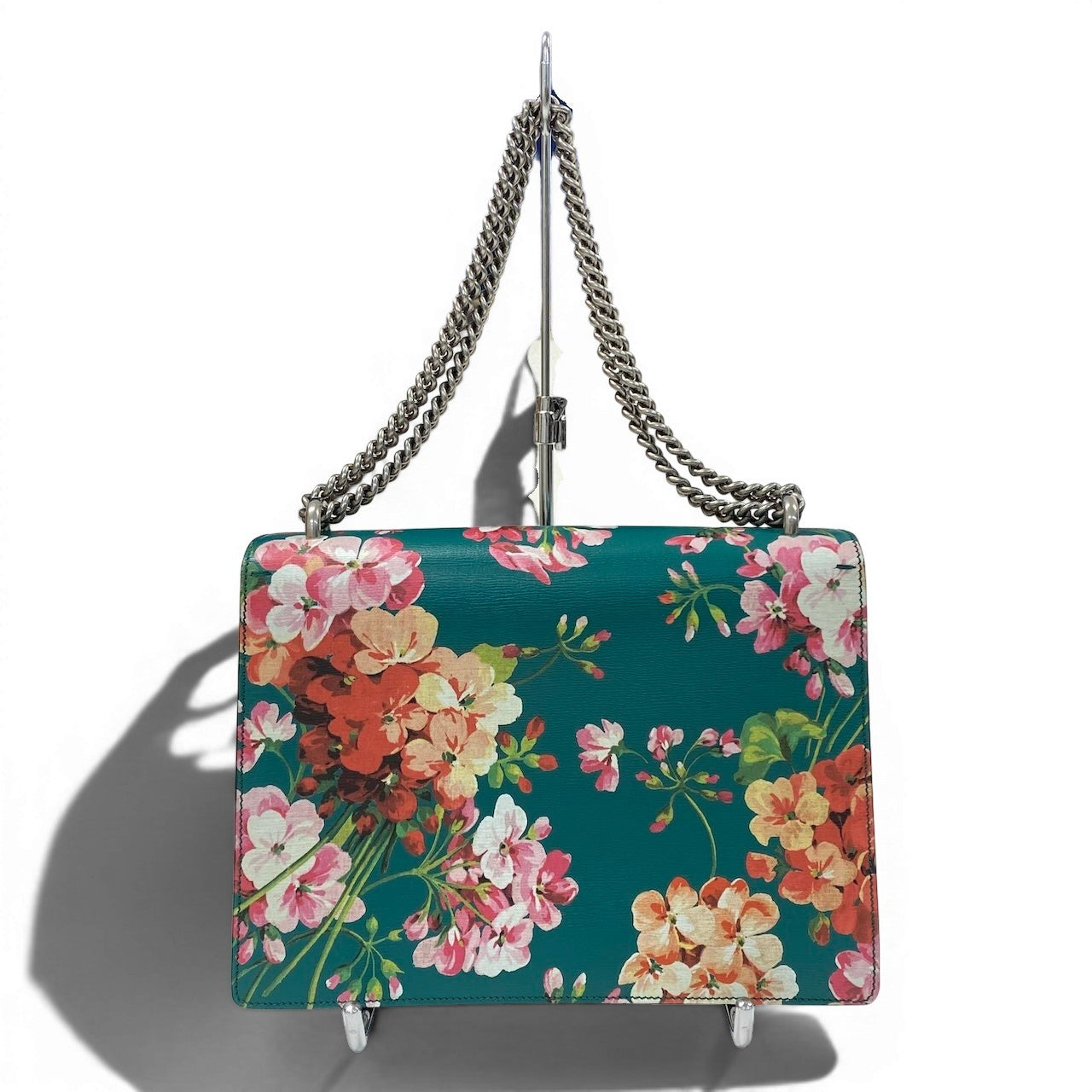 e4 《極美品》定価34万 GUCCI グッチ 定価34万 デュオニソス フラワー ショルダーバッグ Dionysus Flower Large Shoulder Bag グリーンt18r
