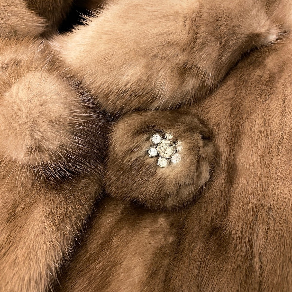62h19 HYDRA FURS パステルミンク ミンクコート 超ロングコート 着丈120cm ビジューボタン FREE ライトブラウン ミンクファー Mink Fur Coatu02t