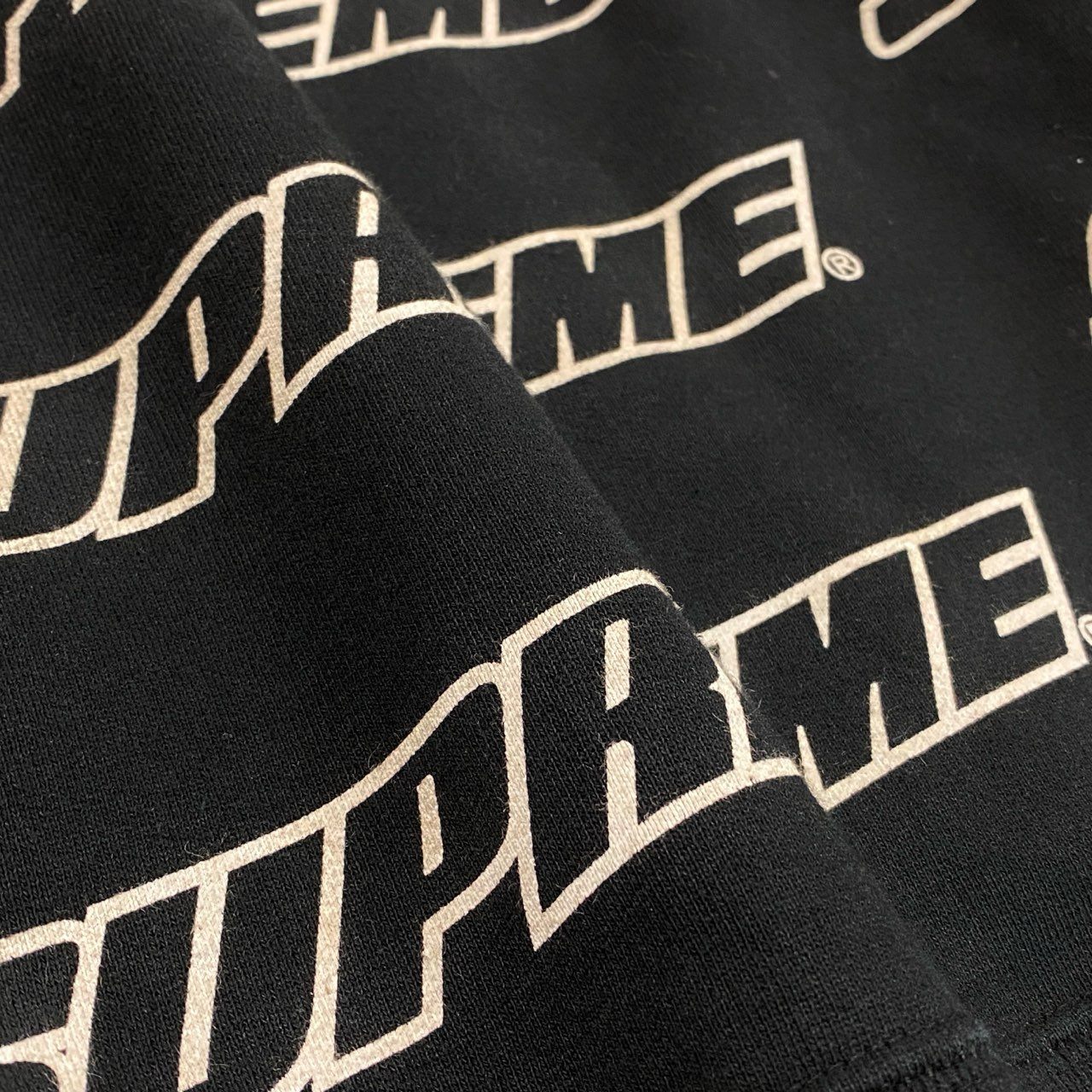 78a21 Supreme シュプリーム 18ss Repeat Zip Up Hooded Sweatshirt  フルジップ スウェット パーカ 総柄 ロゴプリント 裏起毛 メンズ 2018SS0329009 サイズM ブラック コットン100％u02t