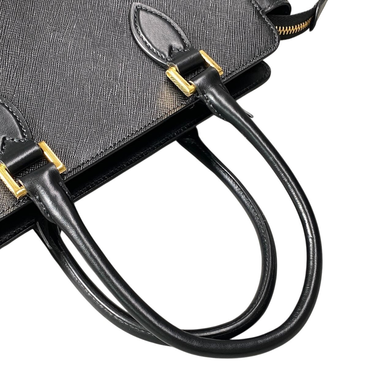g14《極美品》 PRADA プラダ サフィアーノ 2WAY ハンドバッグ Saffiano 2Way Hand Bag 1BA113 ブラック ギャラ有t18r