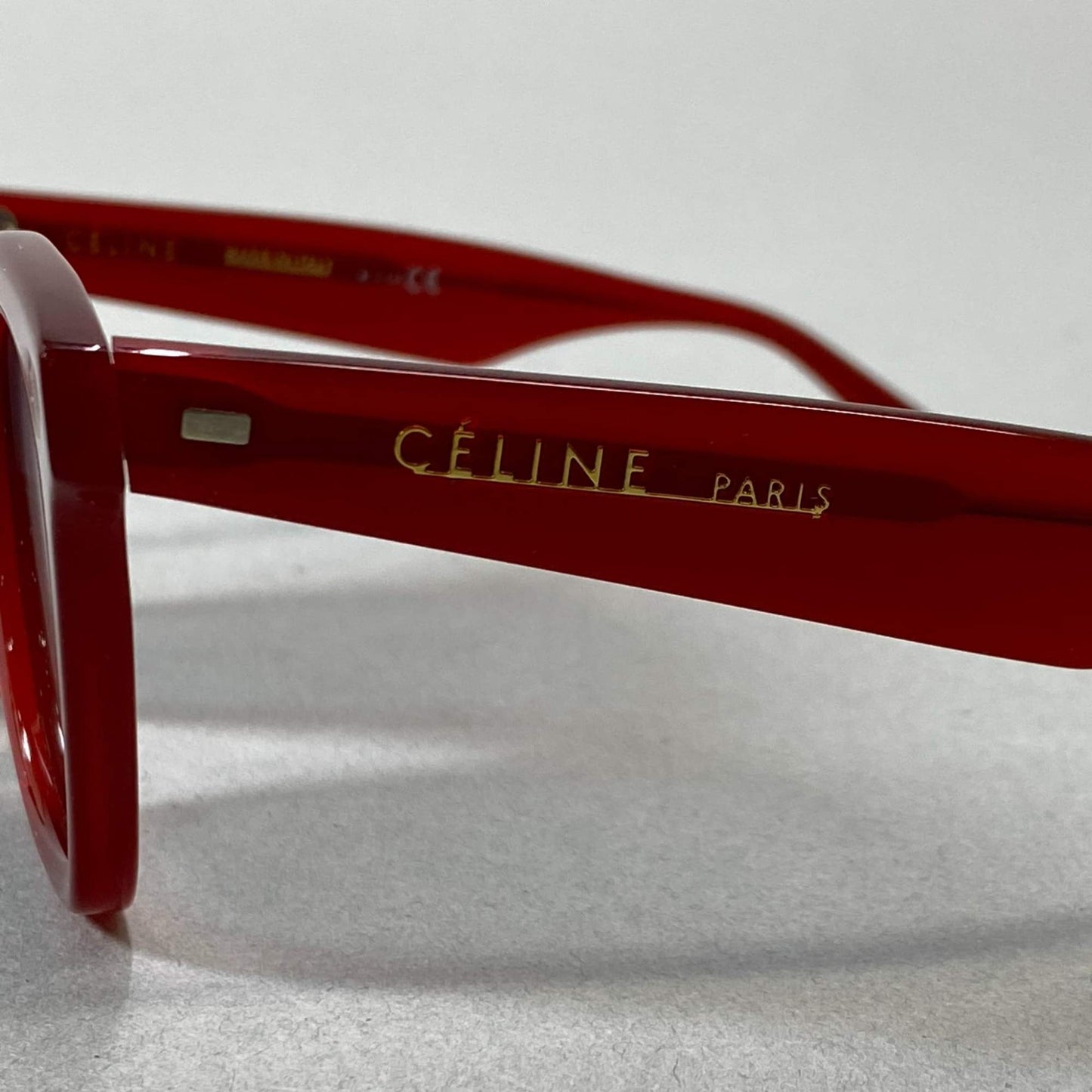 L10 CELINE セリーヌ ウェリントン サングラス 47□20 レッド ブルー アイウェア 眼鏡 メガネ イタリア製t18r