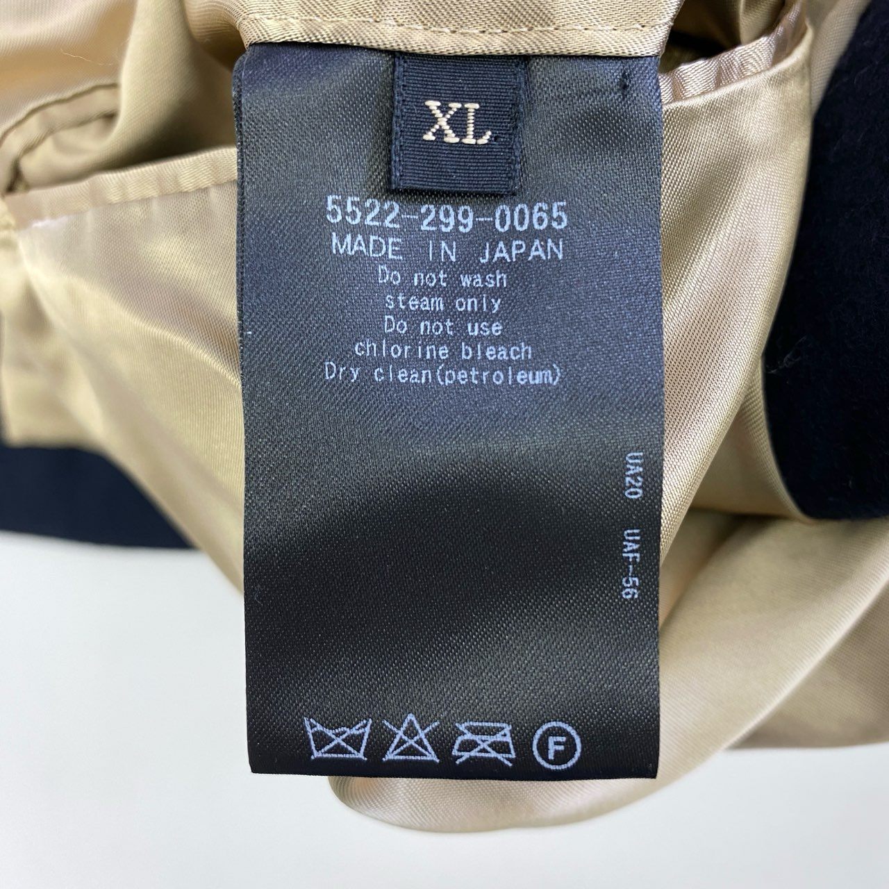 49k8 UNITED ARROWS & SONS ユナイテッドアローズアンドサンズ 大きいサイズ 日本製 はんてん ジャケット 羽織  5522-299-0065 XLサイズ ネイビー ウール