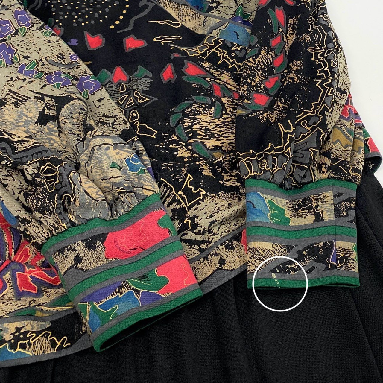 40k26 LEONARD レオナール ドッキングワンピース 長袖ワンピース フロントクロス 花柄モチーフ レディース 女性用 L ブラック ウールシルクo07t