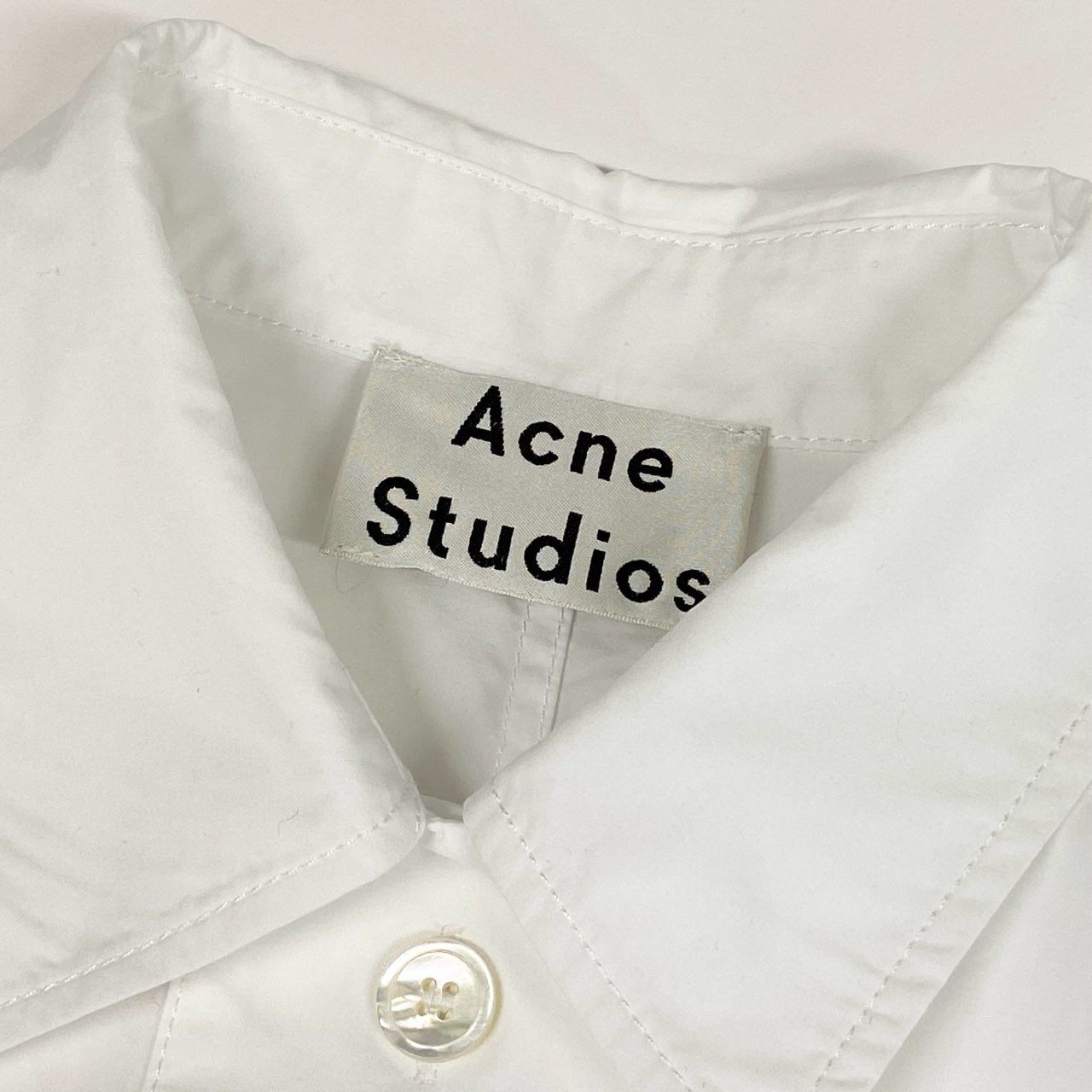Ec2 Acne Studios アクネ ストゥディオズ 5分袖 シャツワンピース トップス 34 ホワイト コットン レディースu02t