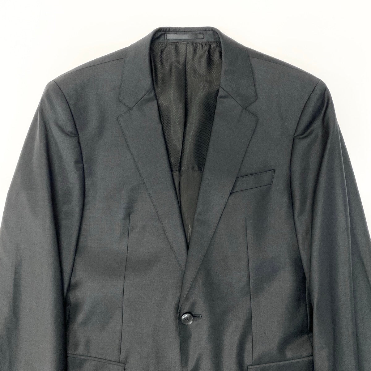 80e13 HUGO BOSS ヒューゴボス スーツセットアップ テーラードジャケット スラックス 46サイズ ブラック メンズ 男性用u02t
