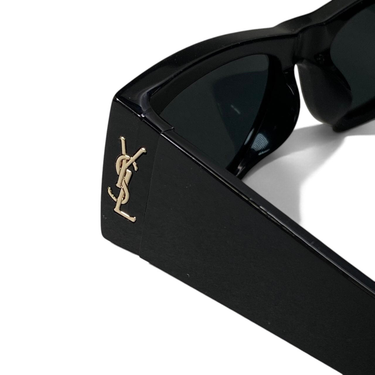h12【極美品】SAINTLAURENT レクタンギュラーサングラス YSLロゴ SL M140/F 56□18-130 M ブラック アセテート ナイロン レディース 女性用k02i