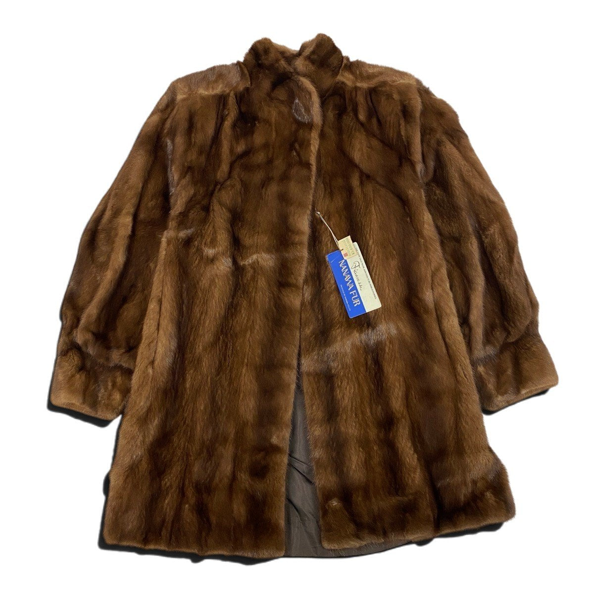24j7 NANAWA SAGA MINK 銀サガ デミバフミンク ロングコート サイズ9 茶系 最高級本毛皮 Mink Fur Long Coat リアルファーt18r