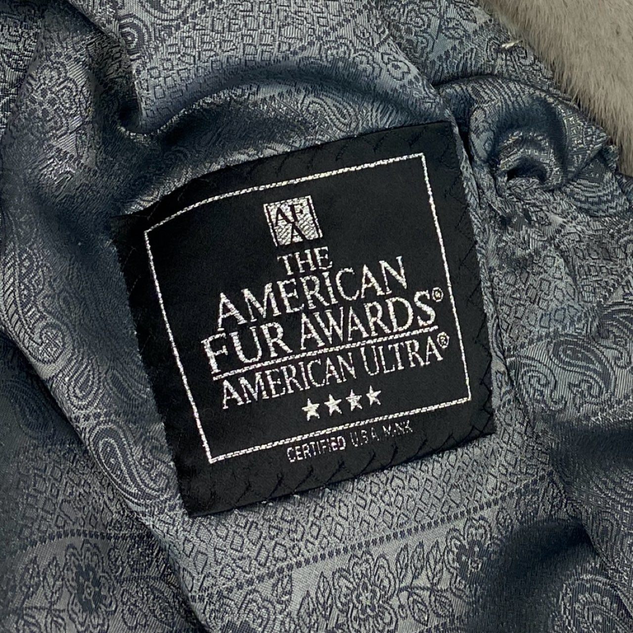 8b22 AMERICAN FUR AWARDS アメリカンファーアワード 4つ星 サファイアミンク ロングコート サイズ11 シルバーグレー 最高級毛皮 Mink Fur Long Coatt18r