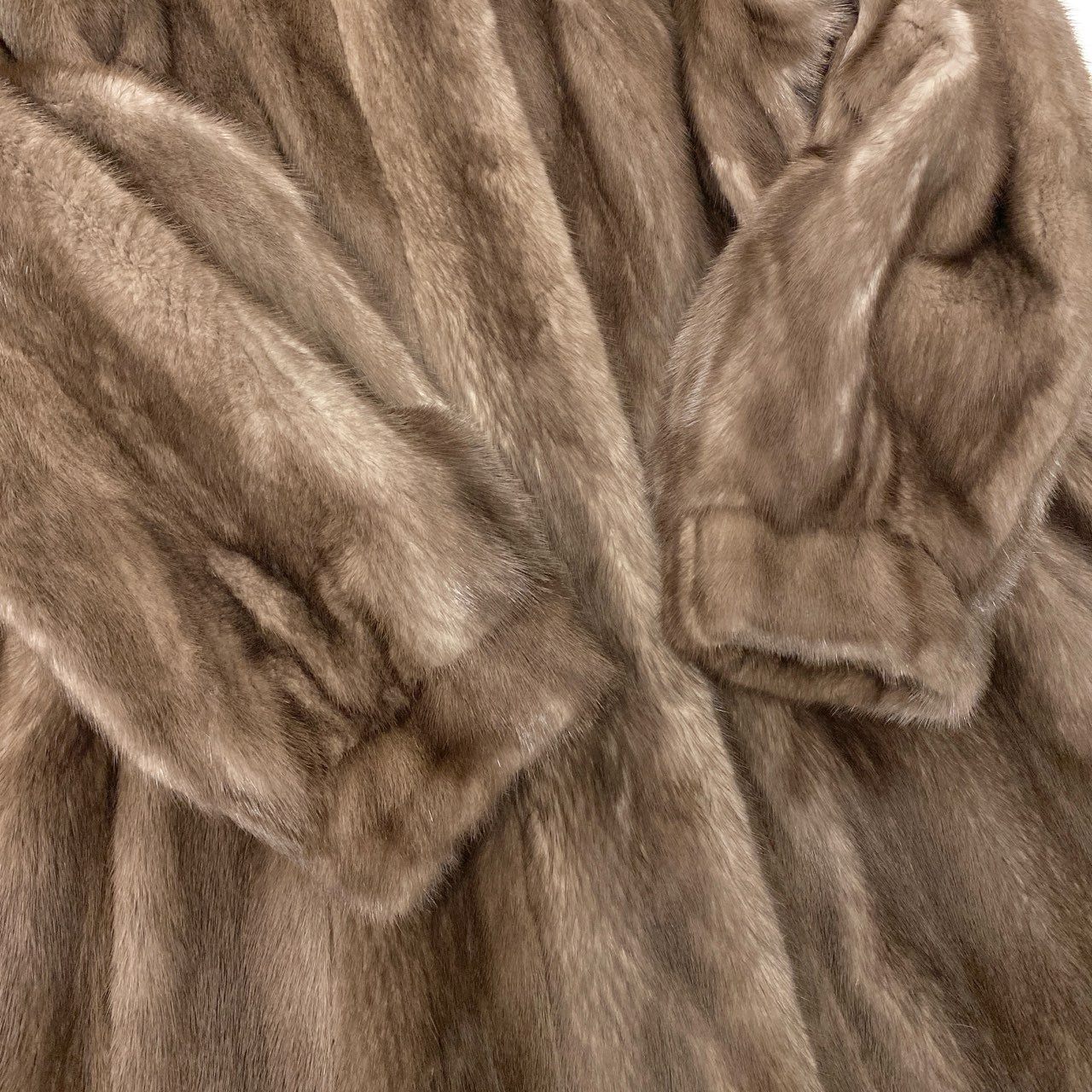 59a15 Nakamura Fur ブルーアイリス ミンクファーコート サイズF グレージュ 本毛皮 Mink Fur Coat ポケット有t18r