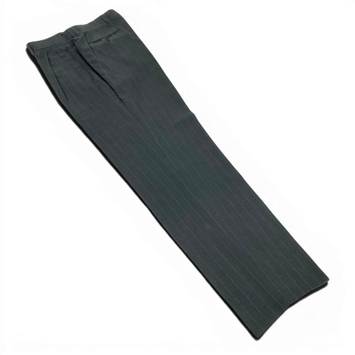 72f2 GIORGIO ARMANI LE COLLEZIONI ジョルジオアルマーニ vintage セットアップスーツ ダブルブレスト ストライプ柄 ウールシルク混 サイズ46 グレー メンズ 紳士服u02t