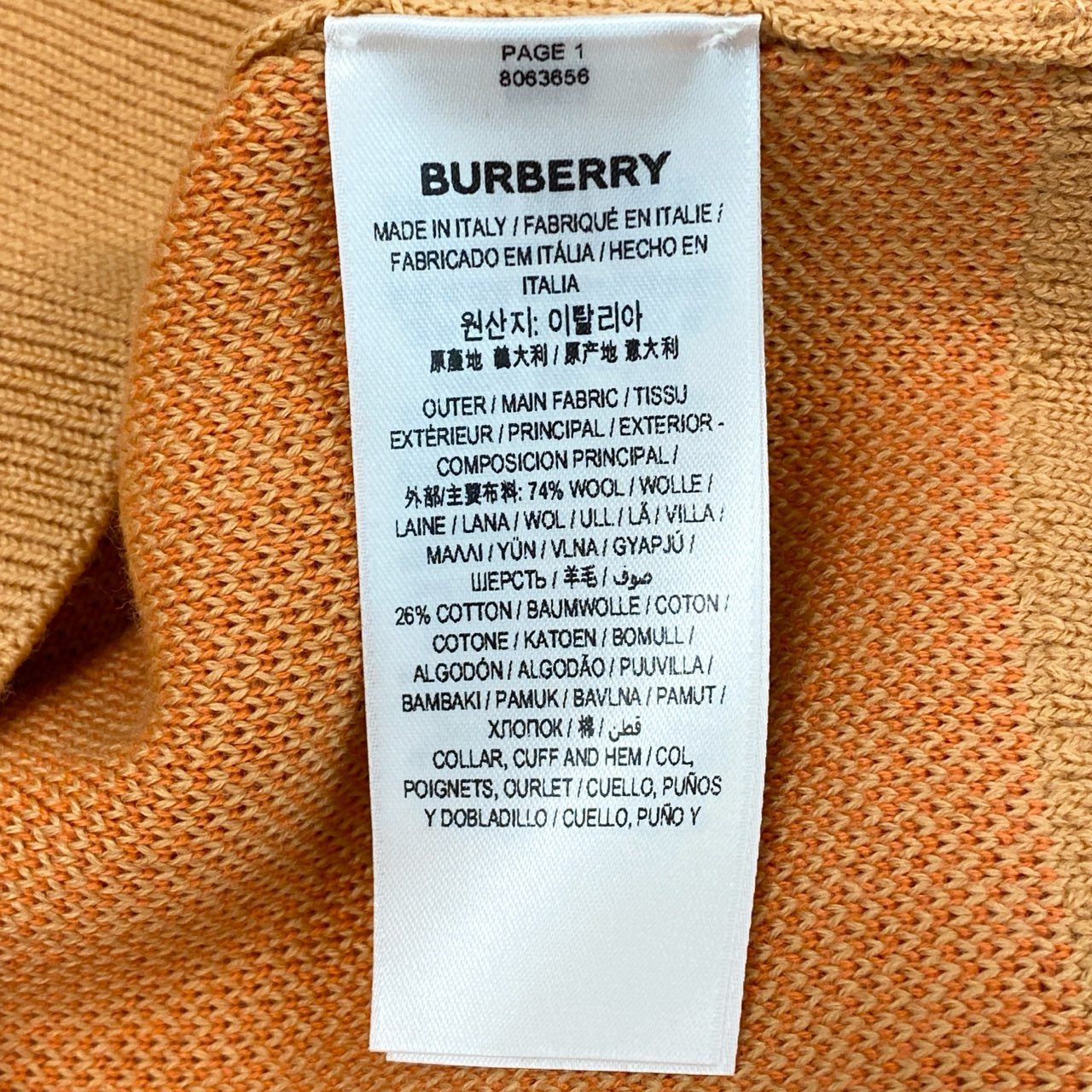 41a5 BURBERRY バーバリー ロゴニットスウェット ウールセーター 8063656 M オレンジ イタリア製 トップス クルーネック