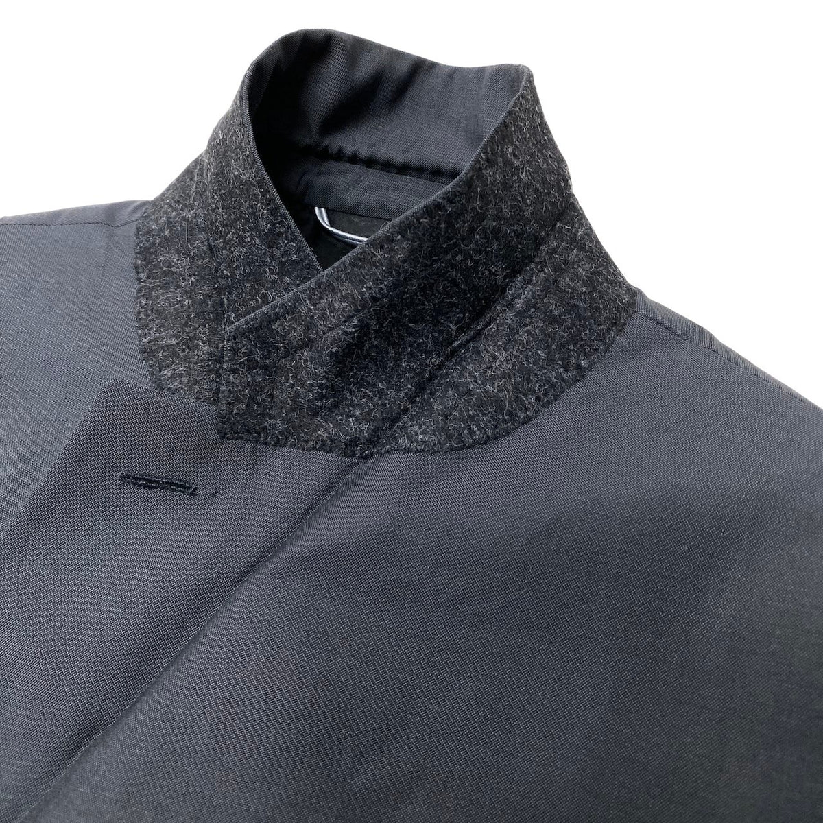10j16【極美品】 DIOR ディオール テーラードジャケット シングル 1B 48 ダークグレー ウール シルク メンズ 紳士服u02t