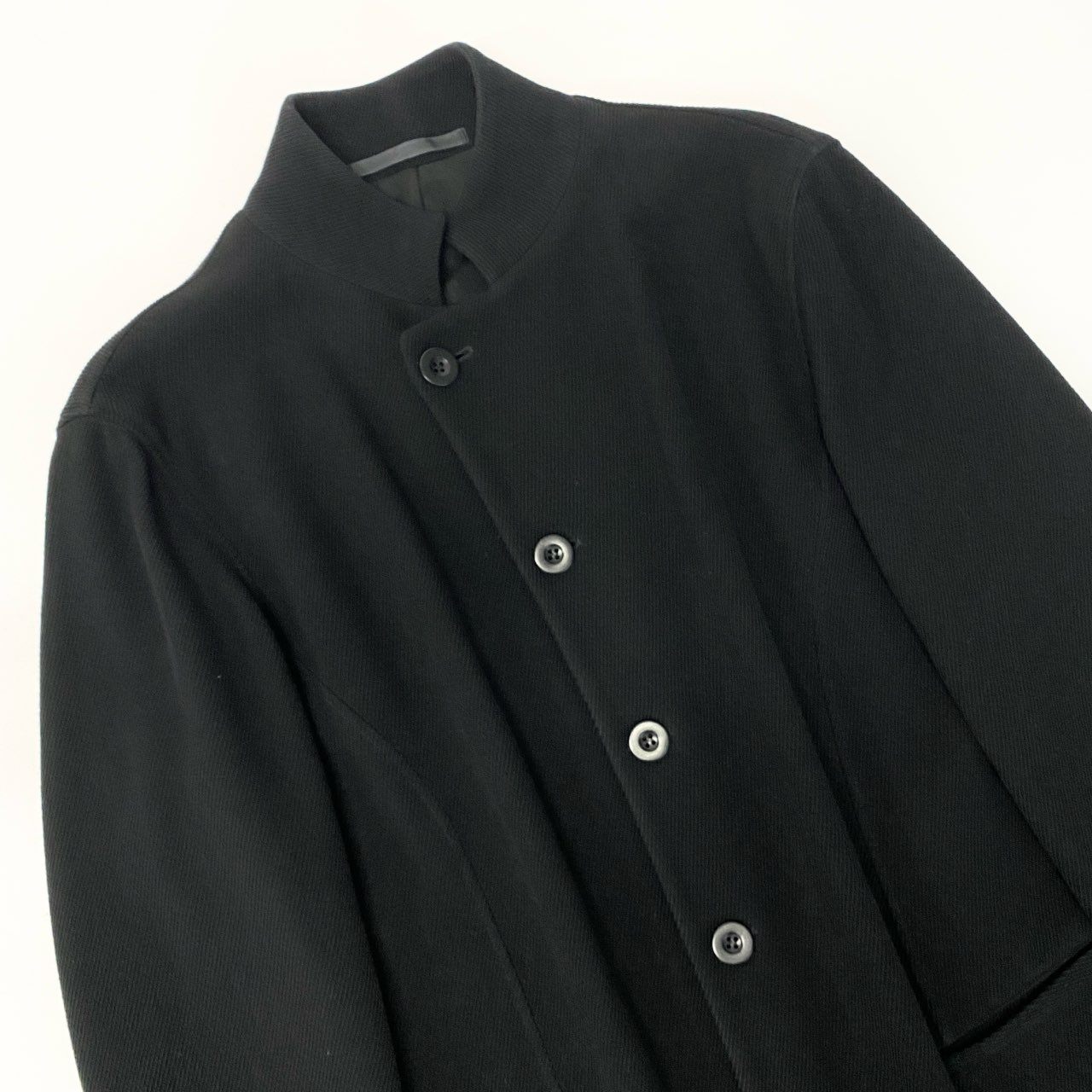 48a19 ARMANI COLLEZIONI アルマーニ コレッツォーニ 薄手 スタンドカラージャケット サイズ46/R ブラック メンズ アウター 羽織k02i