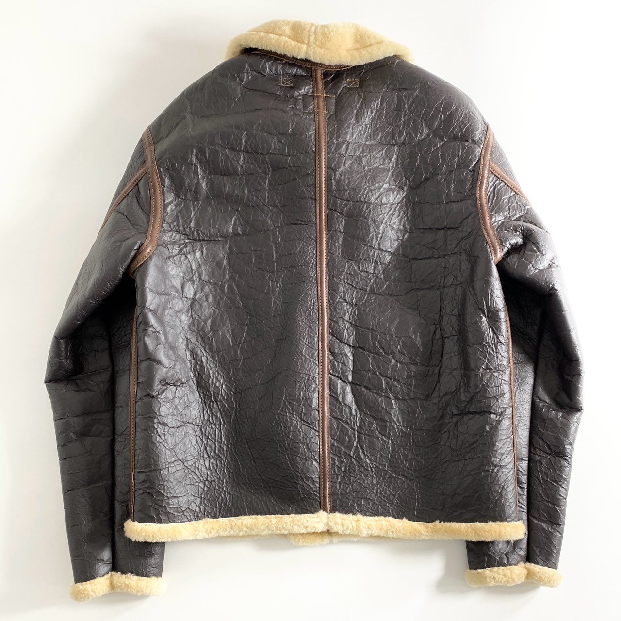 32d12 【美品】 EASTMAN LEATHER CLOTHING イーストマンレザー D-1 U.S. AIR FORCES フライトジャケット ムートンジャケット S ブラウン メンズ