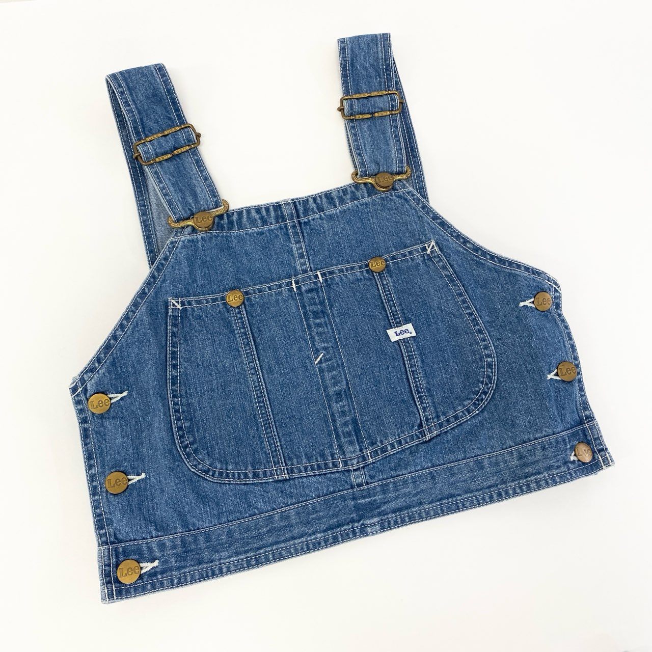 58c5【美品】AMERI×Lee アメリ リー オーバーオールセットアップ ノースリーブトップス デニムパンツ LB9354 24サイズ ブルー コットン100％ レディース 女性用u02t