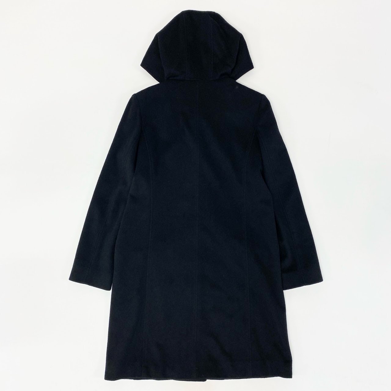 74k4 Brooks Brothers ブルックスブラザーズ USA製 フーデッド ロングコート アウター フーディ 米国製 Mサイズ ブラック ウール レディースo07t