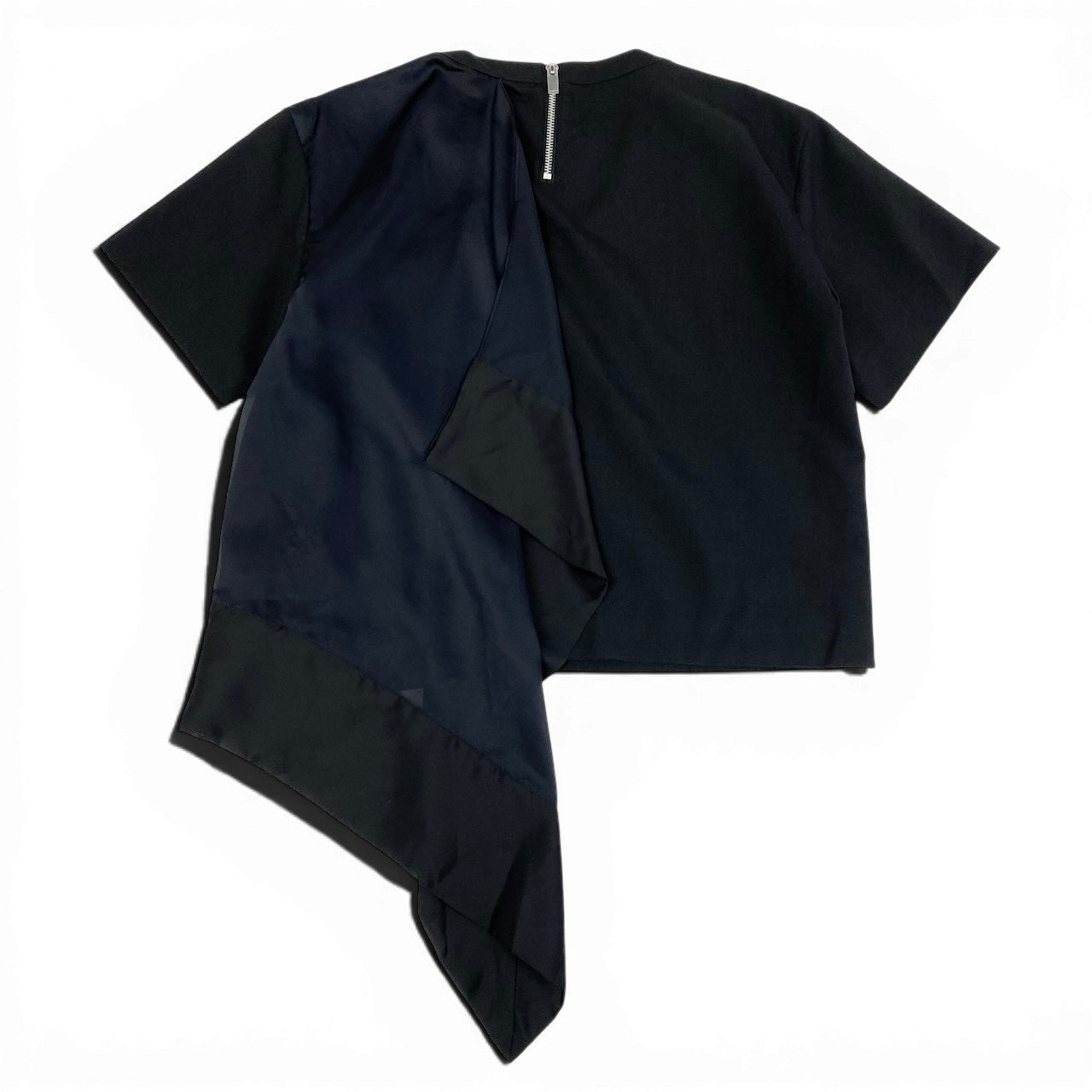 Ae11 sacai 21SS Suiting Mix Pullover 半袖カットソー 21-05650 1サイズ ブラック レディース 女性用ta1