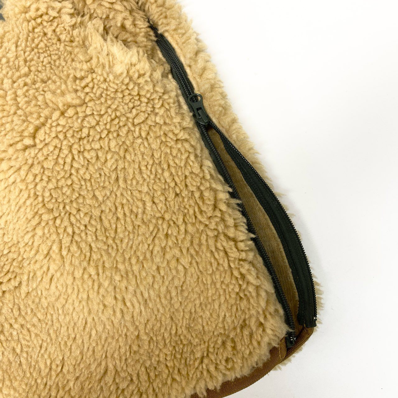 33c10 NATAL DESIGN ネイタルデザイン ホワイトバッファローボアジャケット フリースジャケット アウター XSサイズ ベージュ カーキ メンズ 男性用o07t