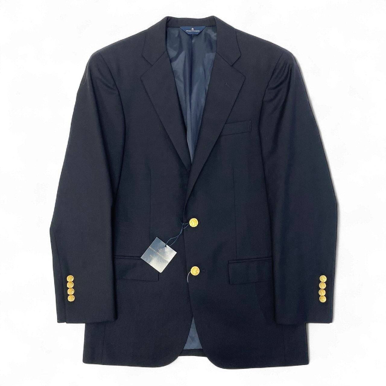 69d30 BROOKS BROTHERS ブルックスブラザーズ Tollegno1900 イタリア製生地 REGENT FIT テーラードジャケット 紺ブレザー 金ボタン 36SHT ネイビー メンズ 紳士服u02t