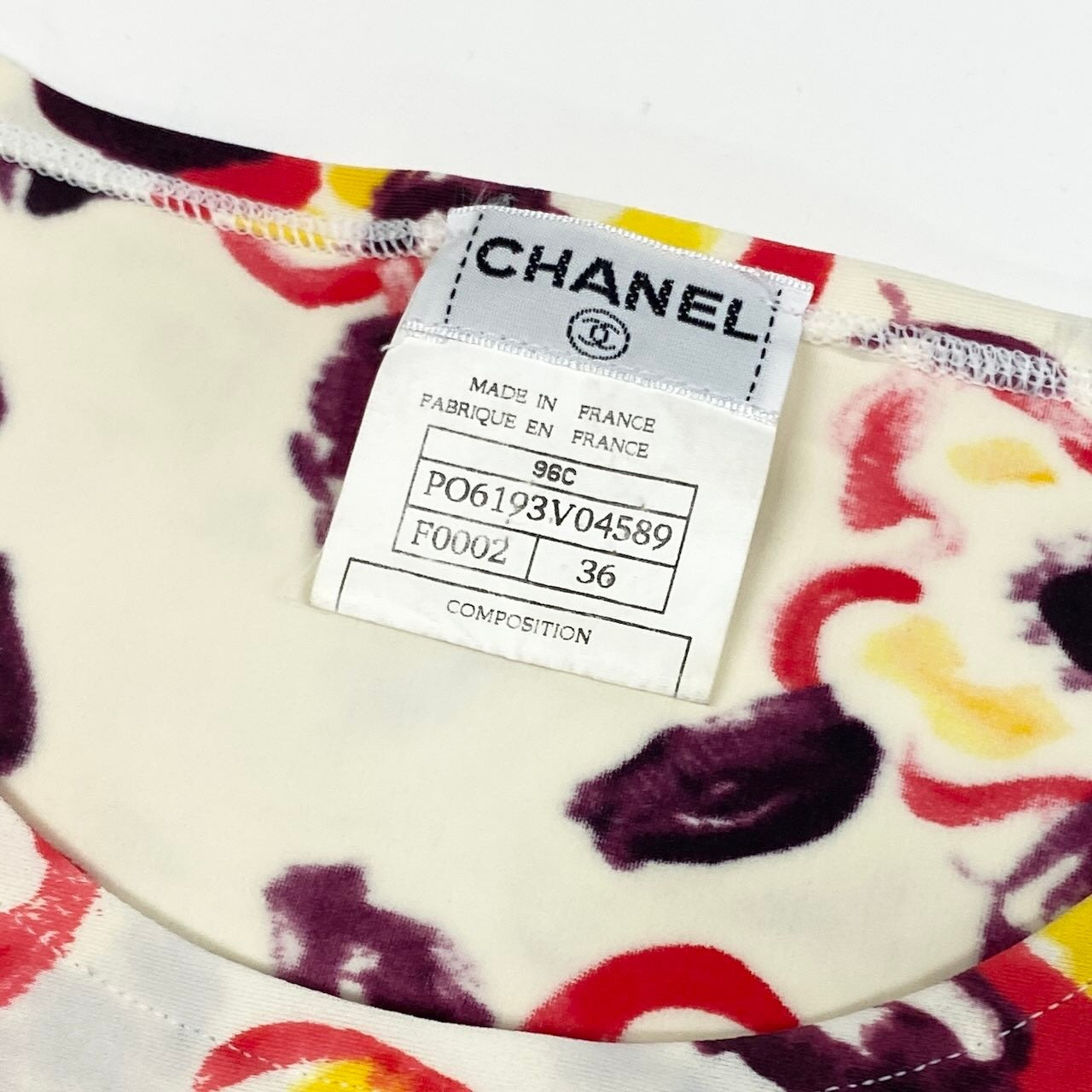 Cⅾ23  CHANEL シャネル ノースリーブワンピース ストレッチ フラワープリント ココマーク PO6193V04589 サイズ36 マルチカラー レディース 女性用k02i