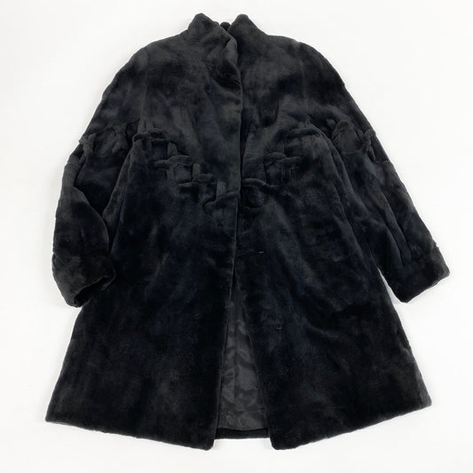 53k10 VALENTINO ヴァレンティノ SAGA MINK サガミンク 銀サガ シェアードミンク ロングコート F ブラック 最高級本毛皮 クロスロープデザインt18r