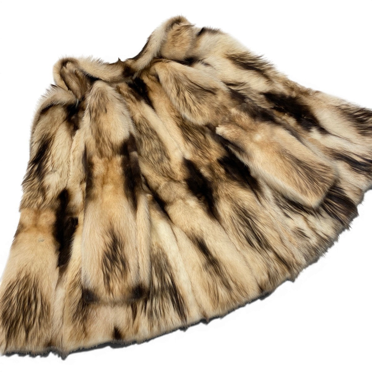 56g14 フィッチファー 毛皮コート セミロングコート リアルファー ポケット有 11 ベージュ系 フィッチ Fur Coatu02t