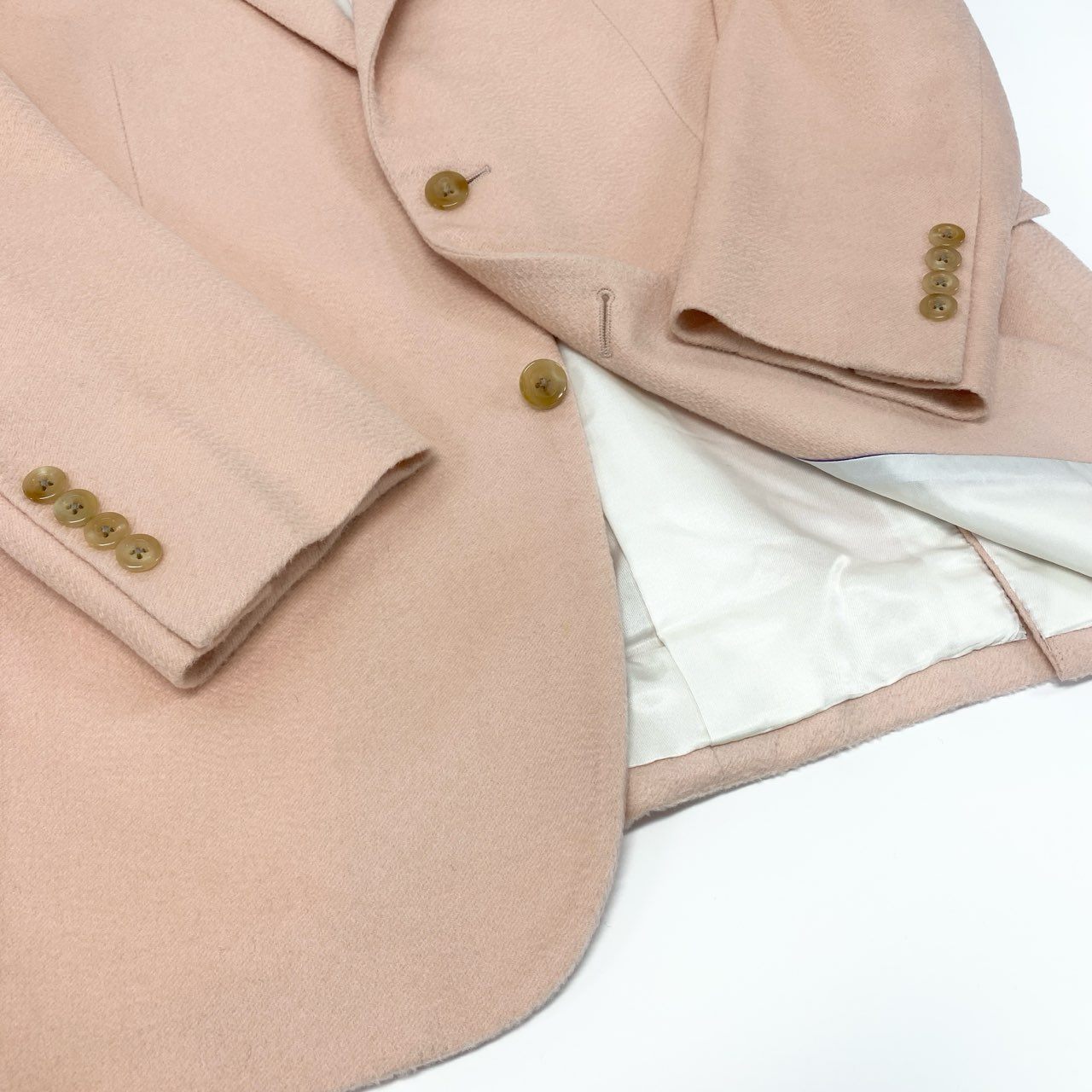 66l1 mila schon ミラショーン カシミヤジャケット テーラードジャケット シングル 2B メンズ 紳士服 48 ピンク カシミア100％u02t