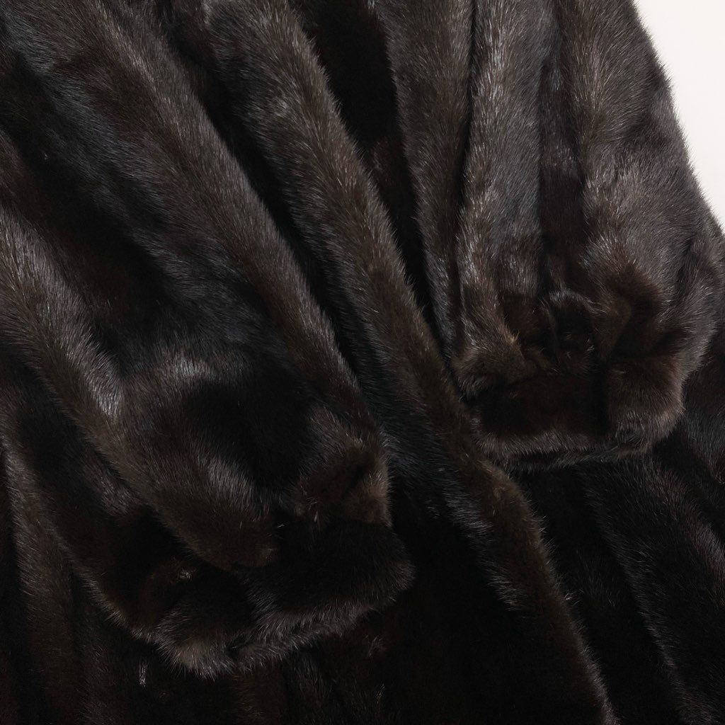 34l24 Terry’s テリーズ デミバフミンク 丈115cm 超ロングコート サイズ12号 ブラウン 本毛皮 MINK FUR 毛質◎t18r