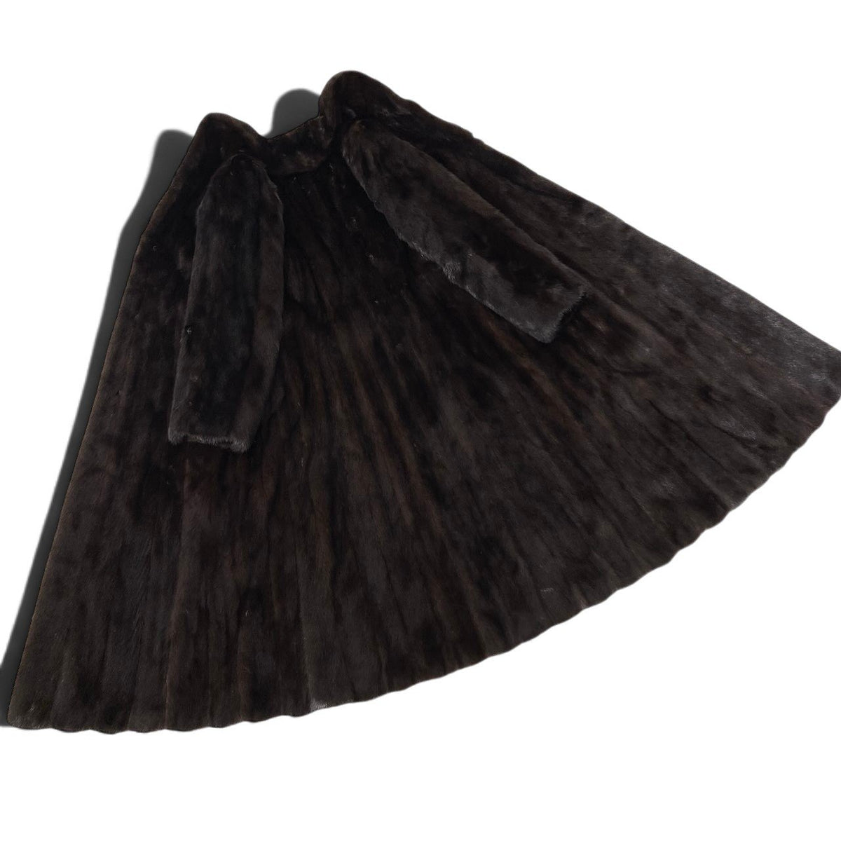12i21 ダークミンク 超ロングコート 丈115cm サイズF ダークブラウン 本毛皮 Dark Mink Fur Long Coat リアルファーt18r